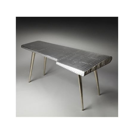 Butler Specialty Company Writing Desk, 29 in H, Medium Density Fiberboard, Wood Solids, Steel, Aluminum, Polished 2552025